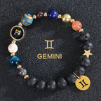 Lava Stone Bracelets 12 Constellations Zodiac Astrology Signs Gemini