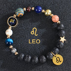 Lava Stone Bracelets 12 Constellations Zodiac Astrology Signs Leo