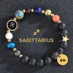 Lava Stone Bracelets 12 Constellations Zodiac Astrology Signs Sagittarius