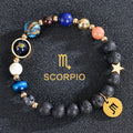 Lava Stone Bracelets 12 Constellations Zodiac Astrology Signs Scorpio