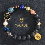 Lava Stone Bracelets 12 Constellations Zodiac Astrology Signs Taurus