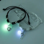 Couple Bracelets with Glowing Pearl, Heart and Key Chain 2