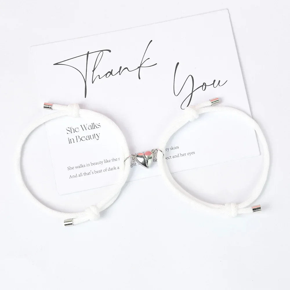 Bracelets for Couples and Friends Magnetic Heart Link Bracelet 3