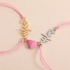Couple Bracelets Magnetic Chain Bracelet Heart and Electrocardiogram 3