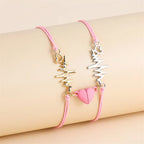 Couple Bracelets Magnetic Chain Bracelet Heart and Electrocardiogram 3