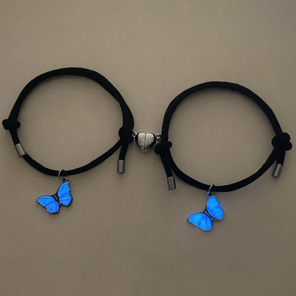 Couples' Bracelets Glow Butterfly ID Bracelets