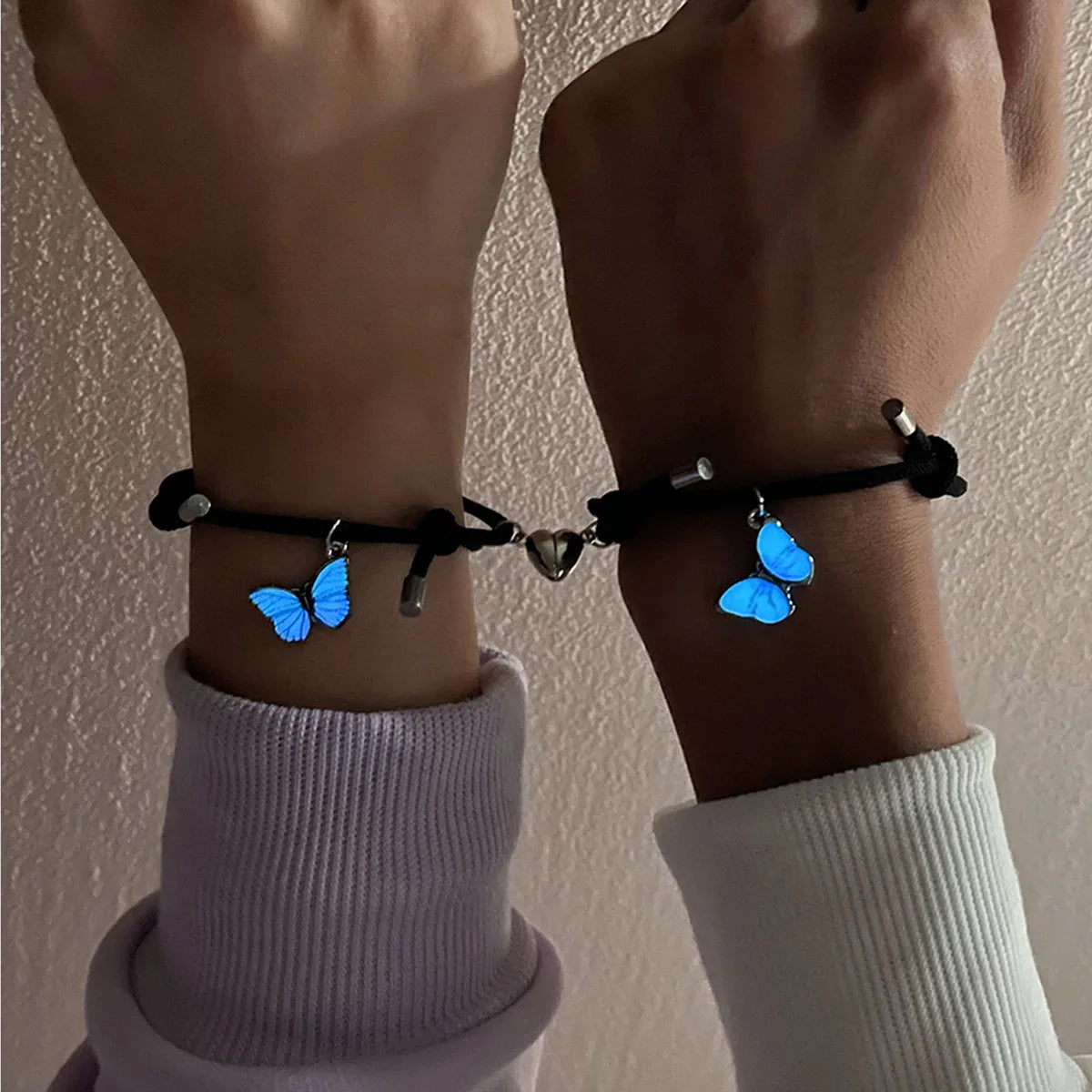Couples' Bracelets Glow Butterfly ID Bracelets