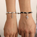 Black and White Couple Bracelets Chain Bracelet Cross