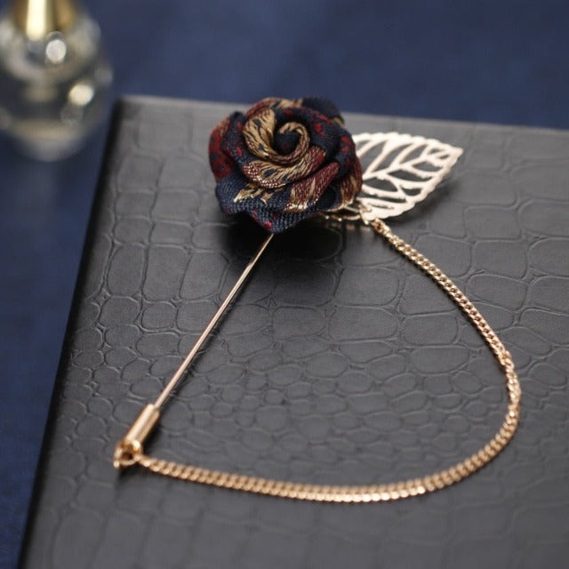 Multicolored Rose Costume Brooch