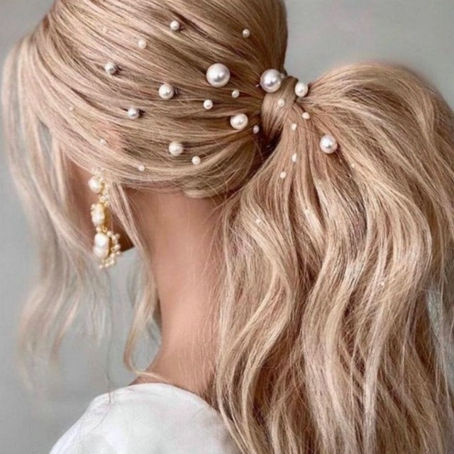 Wedding Hair Brooches with Pearls