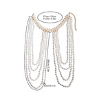 Women's shoulder chain with pearls - Clavicle & shoulder jewelry