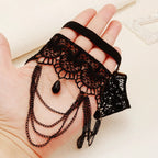 Black lace thigh chain - women's leg jewelry