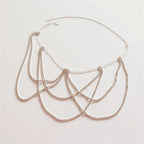 Rhinestone thigh chain - women's leg jewelry silver