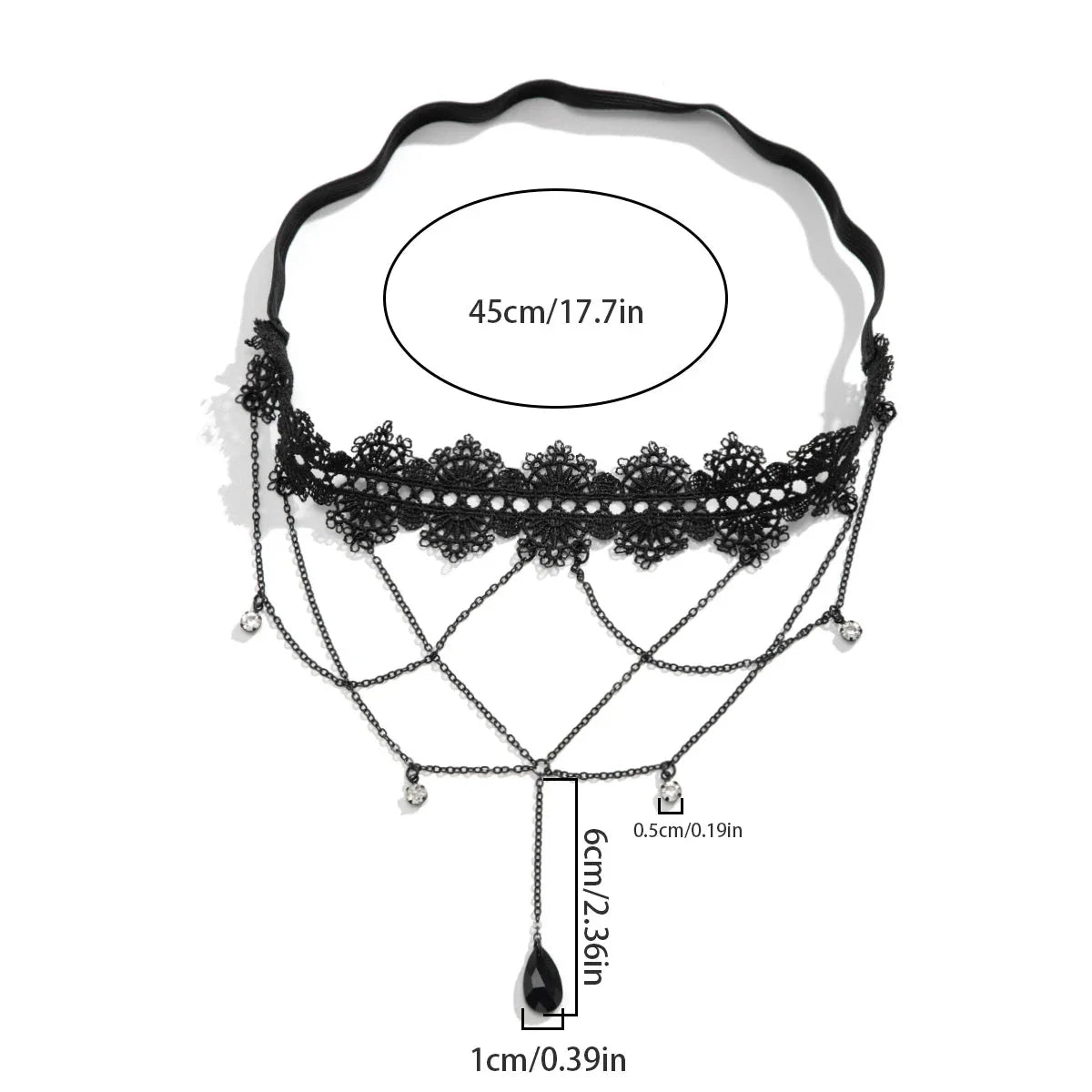 Black Thigh Chain - Body Thigh Jewelry for Women’s Leg