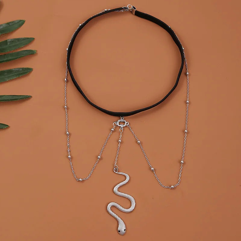 Serpent Leg Thigh Chain - Women's Thigh Body Jewelry Silver