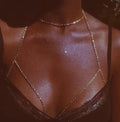 Women’s Drape Necklace Chest Necklace Silver
