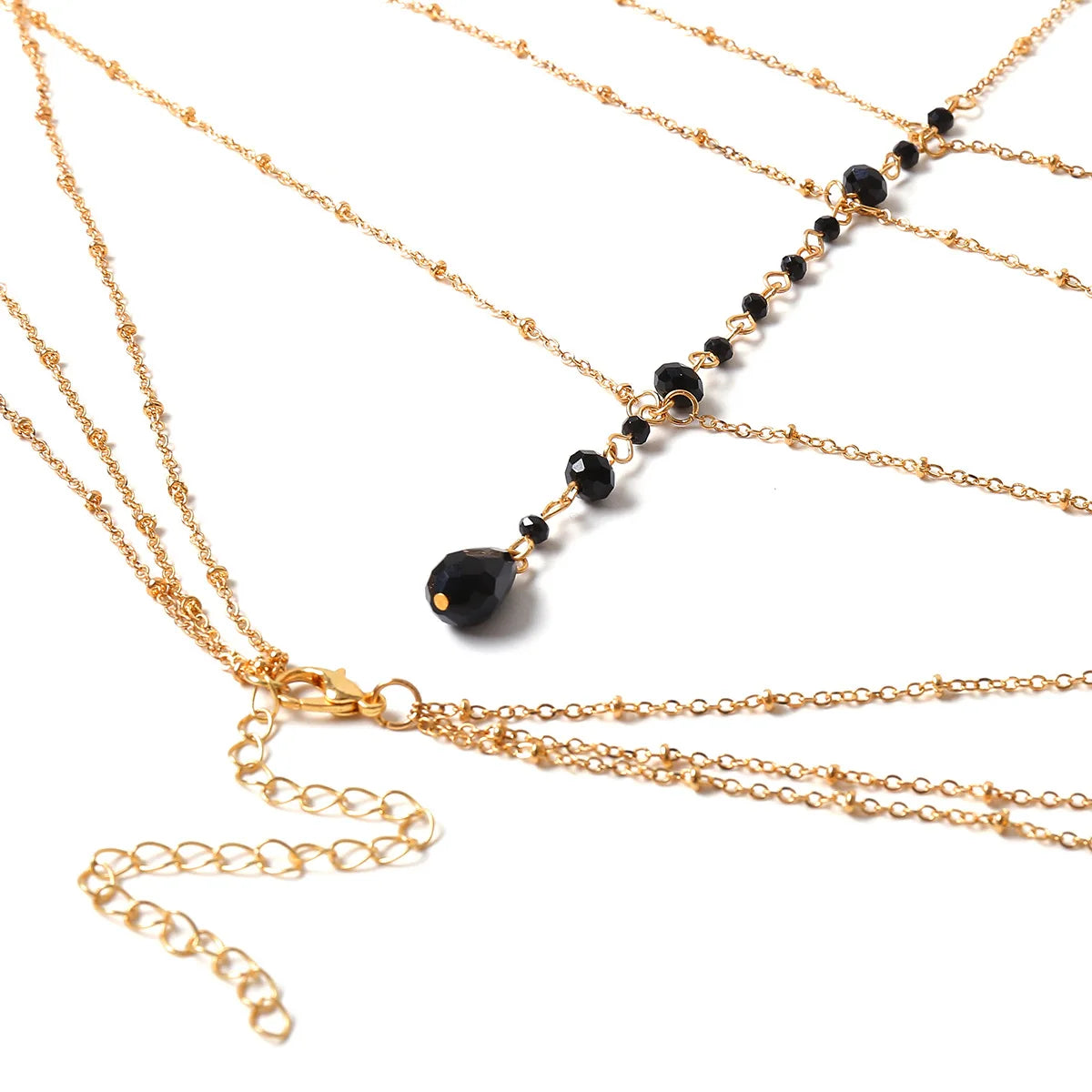 Women's Neck Chain Necklace Black Gold