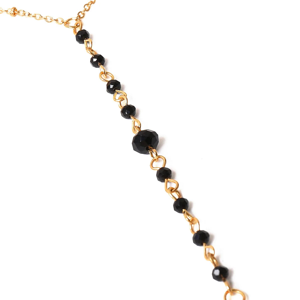 Women's Neck Chain Necklace Black Gold