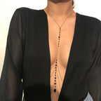 Women's Neck Chain Necklace Black Gold