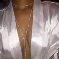 Women's Neck Chain Necklace with Rhinestones