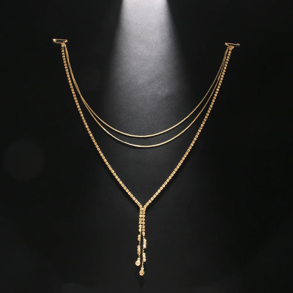 Back Chain Necklace Dorsal Ornament for Women gold