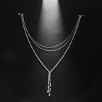 Back Chain Necklace Dorsal Ornament for Women silver
