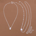 Back Necklace Chain Ornamental Backpiece for Women 7 Beads Silver