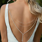 Back Chain Necklace Dorsal Ornament for Women silver