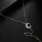 Back Chain Necklace Ornamental Backpiece for Women Moon
