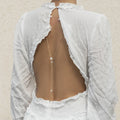 Back Chain Necklace Women's Back Ornament Silver Beads