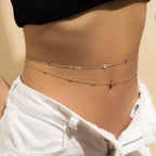 Hip Chain - Women's Waist and Belly Jewelry silver