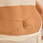 Hip and navel chain - waist and belly jewelry for women gold