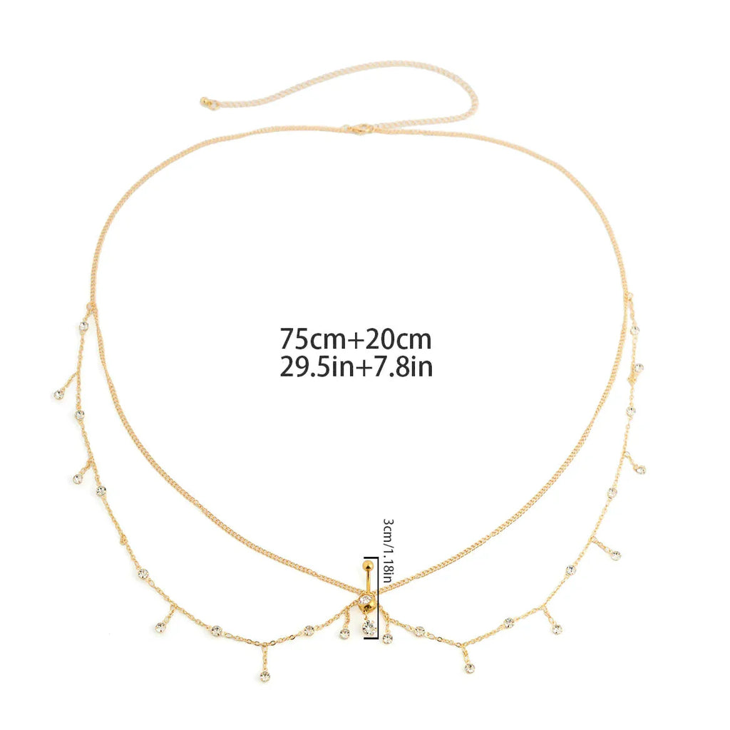 Hip and navel chain - waist and belly jewelry for women