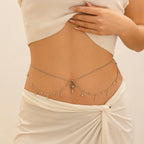 Hip and navel chain - waist and belly jewelry for women silver