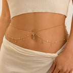 Hip and navel chain - waist and belly jewelry for women gold