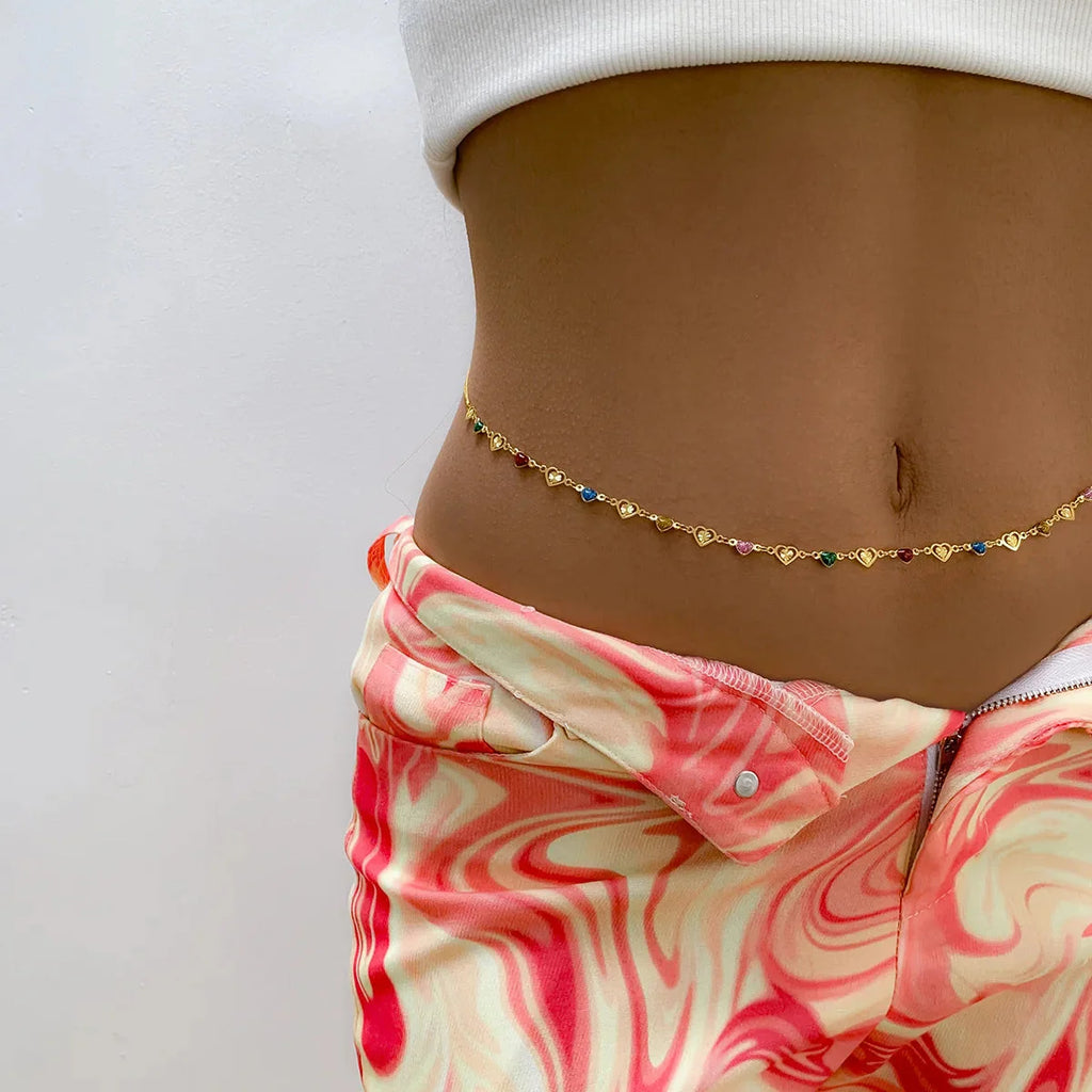 Gold Women's Hip Chain and Belly Ornament - Waist Jewelry