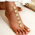 Golden Flower Foot Chain - Women's Anklet