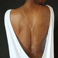 Gold back chain for women - back necklace