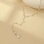 Back chain for women - back necklace with pearls