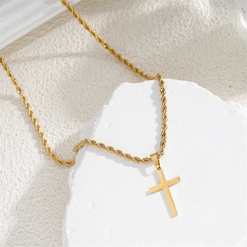 Women's Cross Chain & Pendant Gold