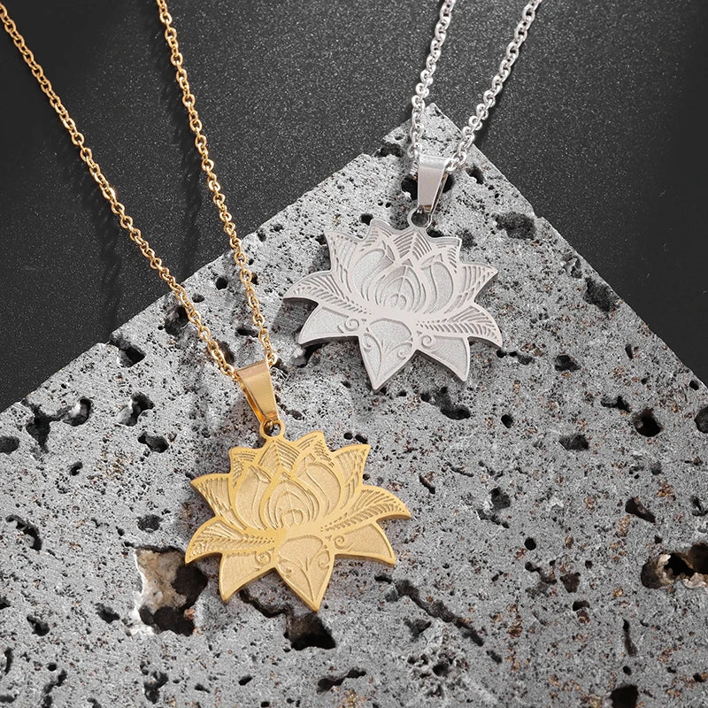Lotus Flower Chain & Medallion