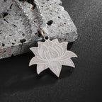 Lotus Flower Chain & Medallion Silver