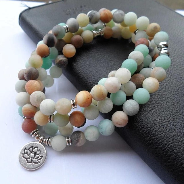 Chinese Buddhist Rosary for Men and Women Amazonite