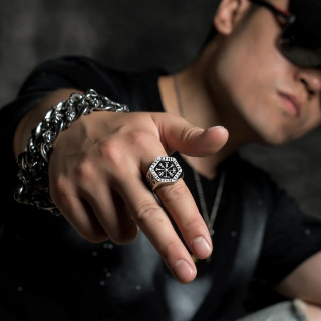 Viking Signet Ring Silver Men's Ring