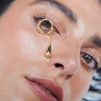 Fine Teardrop Hoop Ear Clips Gold