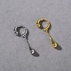 Fine Teardrop Hoop Ear Clips Silver