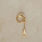 Fine Teardrop Hoop Ear Clips Gold