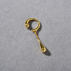 Fine Teardrop Hoop Ear Clips Gold