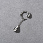 Fine Teardrop Hoop Ear Clips Silver