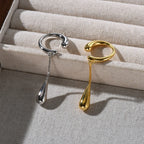 Fine Teardrop Hoop Ear Clips Silver
